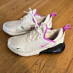Nike Air Max 270 White and Purple Sneakers Size 5